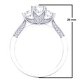 thumbnail image 3 of Dazzlingrock Collection 1.10 Carat (ctw) 14K Princess & Round Diamond Bridal 3 Stone Engagement Ring 1 CT, White Gold, Size 9, 3 of 4