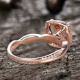 thumbnail image 4 of 4.75 Carat 10mm Cushion Cut Morganite Engagement Ring Diamond Moissanite Promise Ring 10k Rose Gold Infinity Twisted Halo Stacking Band, 4 of 6