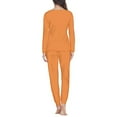 thumbnail image 3 of FOR U DESIGNS Halloween Orange Ghost Pajamas for Women Set Fall Set of 2 Size 6XL Pants Women Nightwear Pajama Sets Loungewear Pjs Sleepwear Long Sleeve for Women, 3 of 6