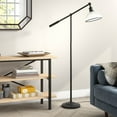 thumbnail image 6 of Evelyn&Zoe Frenkel 58" Tall Floor Lamp with Ribbed Glass Shade, Blackened Bronze/Clear, 6 of 12