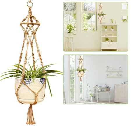 EEEkit Macrame Plant Hangers Indoor Hanging Planter Basket Flower Pot Holder Cotton Rope No Tassels,Simple and