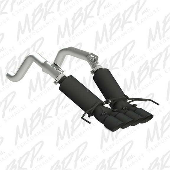 MBRP 14-15 Chevy Corvette V8 6.2L 3in Black Dual Cat Back w/ 4in Quad Dual Wall Tips Fits select: 2014-2019 CHEVROLET CORVETTE