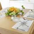 thumbnail image 4 of Ambesonne Compass Place Mats Set of 4, Sea Marine Life Theme, Standard Size, Black White, 4 of 6