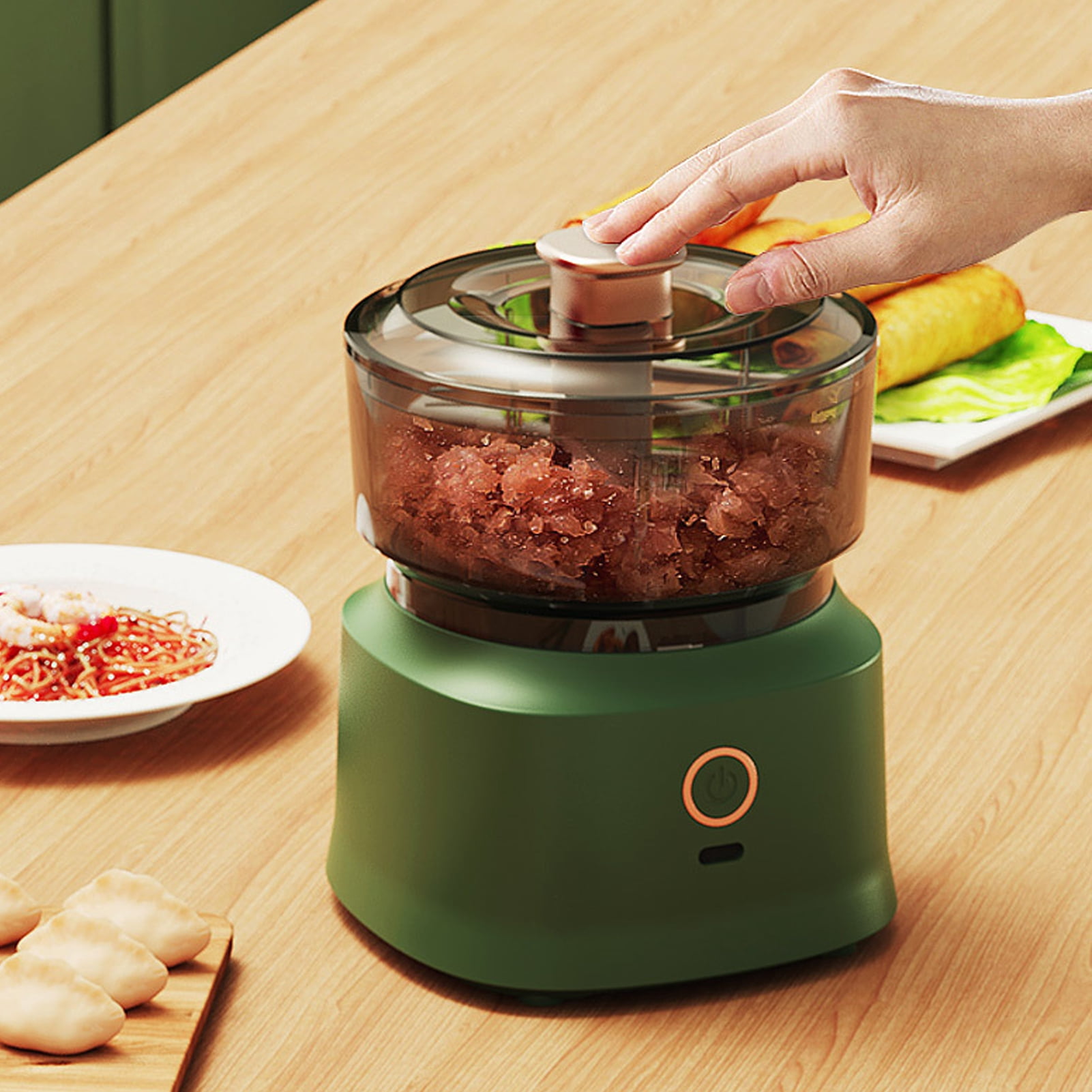 Naierhg Multifunctional Household Electric Meat Grinder with Sharp Blade One-key Start Detachable Garlic Chopper Mini Food Processor