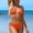 #548-Orange, variant on Women Solid Backless Bikini Bandage Two-Pieces Swimwear Swimsuit Beachwear Set