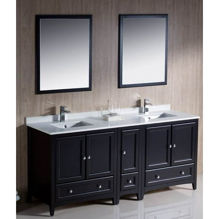 Double Sink Bathroom Vanity In Espresso Finish Isarus Chrome Double Sink Bathroom Vanity In Espresso Finish Isarus Chrome