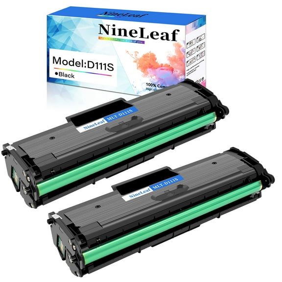 NineLeaf Black Compatible Toner Cartridge Replacement for Samsung MLT-D111S MLT-D111L used with Xpress SL-M2020 SL-M2020W SL-M2026 SL-M2026W SL-M2070W SL-M2070F SL-M2071 Printer(2 Pack,Black)