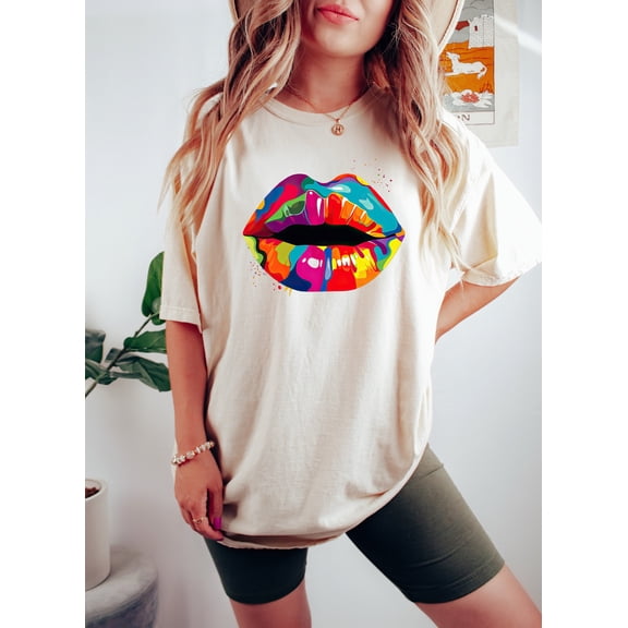 Rainbow Lips Shirt LGBT Lips ShirtRainbow ShirtLGBT ShirtLips TshirtPride ShirtTee Shirts