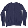thumbnail image 4 of Women Button Down Knit Cardigan Long Sleeve Crew Neck Basic Layering Knitted Sweater Tops Blue M, 4 of 6