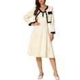 thumbnail image 2 of Conjunto de 2 piezas para mujer INSPIRE CHIC, traje de oficina elegante, chaqueta y vestido midi de tirantes XS blanco, 2 of 6