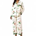 thumbnail image 4 of VISALY Womens Pajama Sets Cute Sleepwear Floral Printed Sets Long Sleeve Shirts Button Down Pajamas Long Pants Matching Pajama Set Loungewear Soft Sleepwear Hot Pink M, 4 of 4