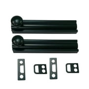 QCAA Solid Brass Surface Bolt, 3", Matte Black, Made in Taiwan, 2 Pack