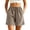 Khaki, variant on Cmfcve Women's Shorts Cotton Linen Casual Drawstring High Waist Shorts Floral Embroidery Loose Fit Summer Shorts with Pockets