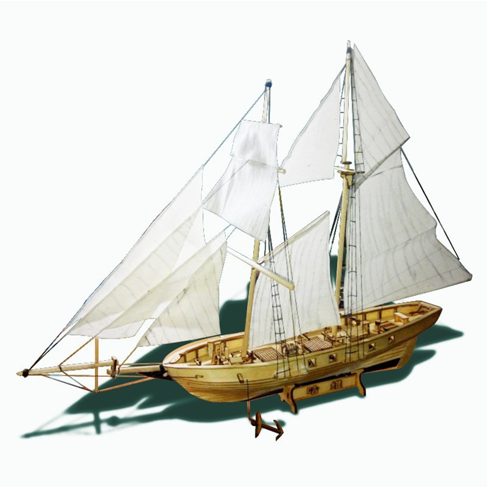 Sailing DIY Ship Assembly Model Wooden Boat Toy Decoration LP 