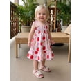 thumbnail image 5 of BemeyourBBs Toddler Girls Back to School Dress Kids Kindergarten Outfits Baby Girl First Day of School Outfit Strap Tie-up Sleeveless Plaid Apple Printed Summer Ruffled Dress, 5 of 9