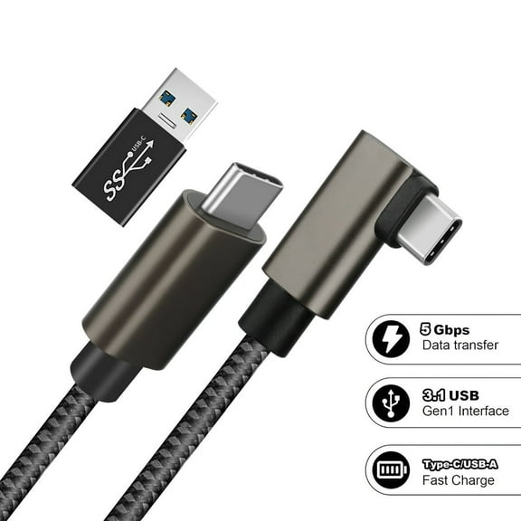 EIMELI Link Cable for 16ft VR Headset Cable Fit for Meat/Oculus Quest 3 USB 3.0 Type C to C High-Speed Data Transfer Charging Cable Extension Charger Cord for Virtual Reality/Gaming