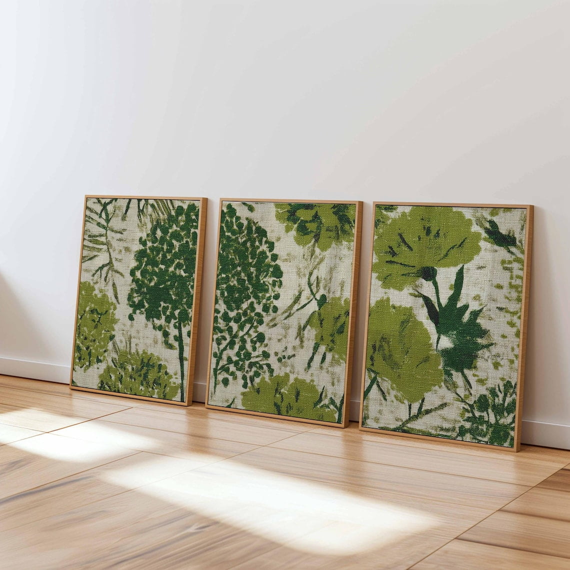 Green Botanical Modern Floral Wall Art Botanical Bedroom Living Room And Gallery Wall Decor