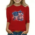thumbnail image 2 of GERsome 4th of July T-Shirt for Toddler Boys Girls, Unisex Kids American Flag Shirts Summer Crew Neck 3/4 Sleeve Tshirts, 3-4 Years, 2 of 4