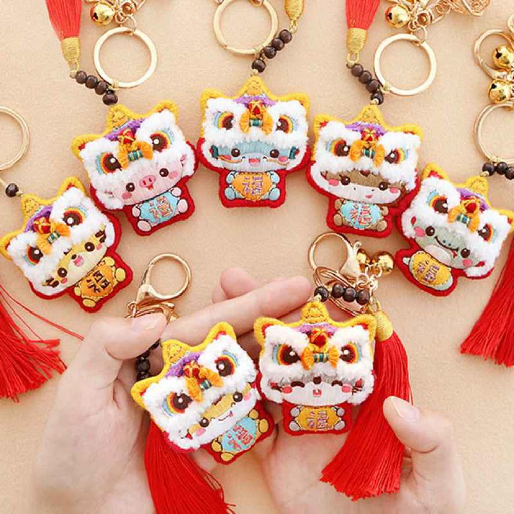 TINKER Cute Animals Key Ring Holder, Chinese Zodiac Lucky Key Bag Charm ...