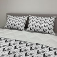 thumbnail image 2 of Folk Comforter & Sham Bedding Set, Monotone Interpretation of Ornate Birds with Floral Botanical Details, 3 pcs Duvet Set Microfiber Filling Quilt, 5 Sizes, Charcoal Grey and White, by Ambesonne, 2 of 4