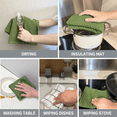 thumbnail image 4 of Sortora Kitchen Towels 100% Cotton, Super Soft and Absorbent Quick Drying Dish Towels for Kitchen ,Kitchen Towels Set, 15 x 25", Great for Cooking in Kitchen or Household Cleaning, 3 Pack, Green, 4 of 7