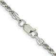 thumbnail image 3 of 925 Sterling Silver 2.75mm Rope Chain Twisted Link Necklace, 3 of 4