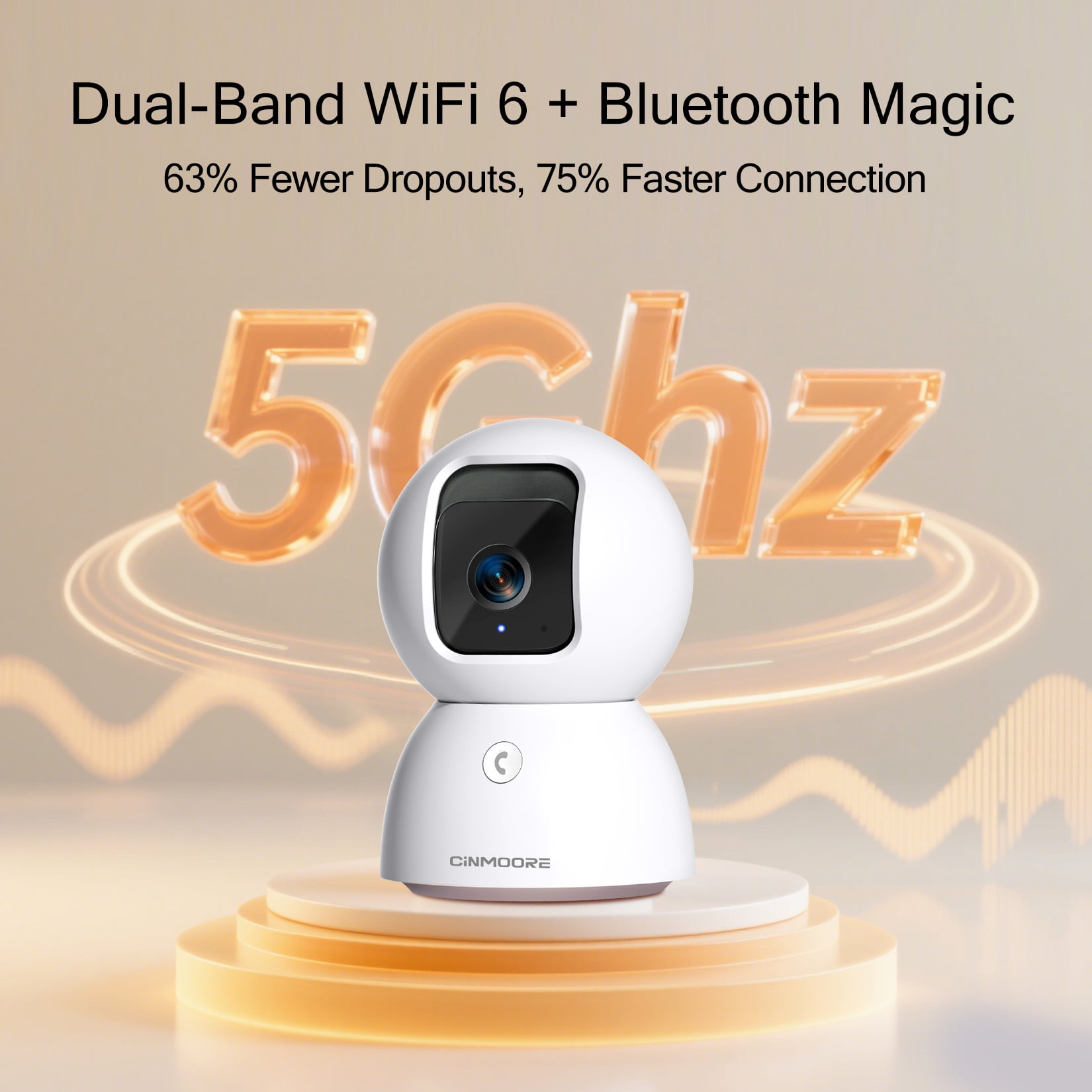 CINMOORE 3K Indoor Home Camera w/ No Monthly Fees AI Tracking&Face ID, Pet/Dog Camera Indoor w/Phone App, 2.4/5GHz WiFi Camera for Home Security Baby Monitor, Pan/Tilt, Full Duplex 2-Way Audio, 3Pack
