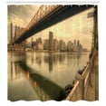 thumbnail image 3 of Ambesonne United States Shower Curtain, Queenboro Bridge, 69"Wx84"L, Tan Eggshell, 3 of 3