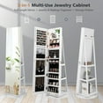 thumbnail image 6 of Gymax Rotating Mirrored Jewelry Cabinet with Mirror Storage Shelves White, 6 of 9