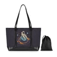 thumbnail image 7 of FORMRS Canvas Laptop Tote Bag for Women with 15.6" Computer Compartments Shoulder Handbag, Black Astronaut Record, 7 of 7