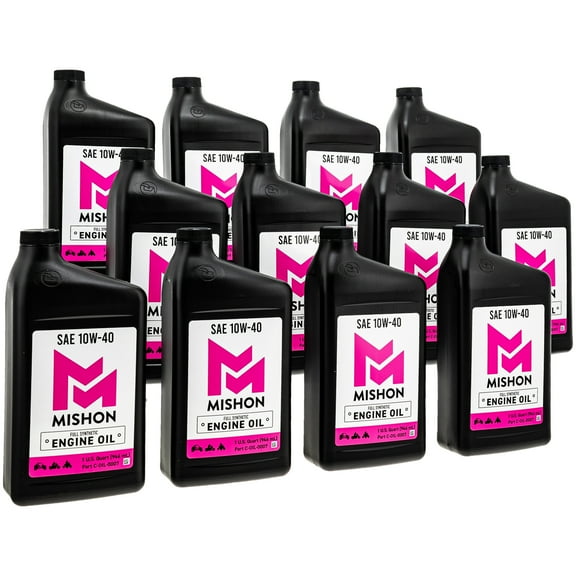 Mishon Engine Oil 10W-40 Full Synthetic ATV UTV Motorcycle Quart 12 Pack 519-COI2229L