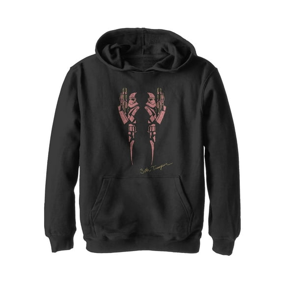 Boy's Star Wars: The Rise of Skywalker Sith Trooper Inkblot Pull Over Hoodie Black X Large