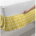 thumbnail image 2 of Modern Bed Skirt, Simple Lattice Monochrome Symmetrical Pattern of Nested Triangles Motif, Elastic Bedskirt Dust Ruffle Wrap Around for Bedding Decor, 4 Sizes, Earth Yellow and White, by Ambesonne, 2 of 2