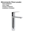 thumbnail image 2 of Monomando Alto Para Lavabo U Ovalin Baño Rubinett Acero Inoxidable 304 Cromado, 2 of 5