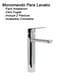 thumbnail image 2 of Monomando Alto Para Lavabo U Ovalin Baño Rubinett Acero Inoxidable 304 Cromado, 2 of 5