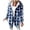 Blue, variant on Plaid Fleece Button Up Hoodie Jacket for Women, Relaxed Straight Fit, Everyday Warm Winter Casual Outerwear, 1 Piece, S-3XL, Plus Size Friendly