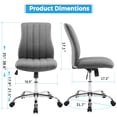 thumbnail image 2 of JOINSUN Mid-Back Vanity Chair, Adjustable Rolling Chair, Armless Modern Design for Home Office, Makeup & Small Spaces - Gray, 2 of 7