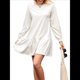 thumbnail image 3 of Vestido Estilo Sudadera de Larga para Mujer, Otoño 2025, Cuello Redondo, Punto Acanalado, Patchwork, Minivestidos Informales. S, 3 of 10