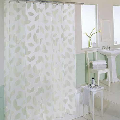 Excell Floral Leaf Peva Shower Curtain