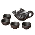 thumbnail image 4 of Tetera de arcilla,Tetera con infusor tradicional china hecha a mano,Juego de té portátil de kung fu de arcilla púrpura con 4 tazas,Tetera de Kung Fu con tapa,taza de té,regalo para el hogar, 4 of 8