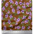 thumbnail image 1 of Soimoi Satin Silk Fabric Leaves & Flower Floral Print Fabric by The Yard 42 Inch Wide, 1 of 3
