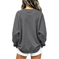 thumbnail image 4 of TQWQT Game Day Sweatshirt Women Game Day Shirt Ladies Long Sleeve Pullover Crewneck Raglan Graphic Tee Football Season Outfit Gameday Apparel Casual Streetwear Oversized Top Dark Gray L, 4 of 4