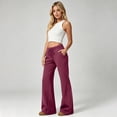 thumbnail image 5 of Womens Fleece Flare Sweatpants Wide Leg Lounge Pants with Pockets Fall Drawstring Travel Sweat Pants S, 5 of 7