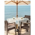 thumbnail image 2 of Outdoor Tablecloth with Umbrella Hole and Zipper, Blue Coastal Sea Turtle Square Table Cloth 54x54 Inch Waterproof Tablecloth, Summer Beach Ocean Abstract Art Picnic Table Cover for Patio Camping, 2 of 7