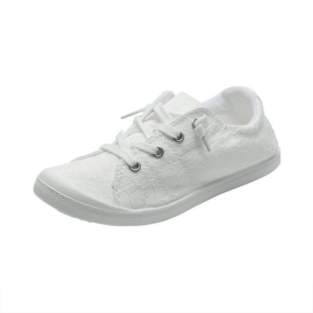 QYZEU Womens Summer Shoes Womens Casual Slip on Shoes Print Shoes Women s Soft Ladies Flat Shoes Autumn Canvas Women s Casual Shoes Womens Comfort Shoe White 36