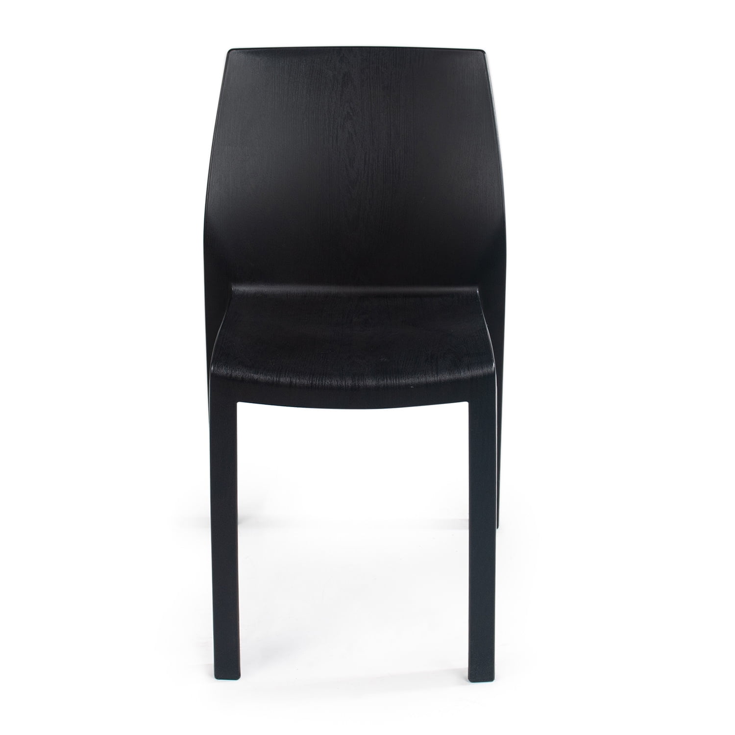 WRGHOME Palma Modern Outdoor/Indoor Plastic Resin Stacking Patio Dining Chairs  (Set of 2) - BLACK