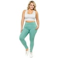 thumbnail image 4 of Women's High Waist Pocket Activewear Leggings, Dusty Jade, Full Length, 3XL, 4 of 5