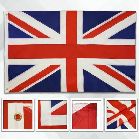Embroidered United Kingdom Flag 3x5ft Embroidered British Flag UK DOUBLE SIDED