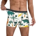 thumbnail image 2 of Kdxio Men's Boxer Briefs with Dinosaurs and Tropical Leaves Print - Comfortable and Breathable Underwear for Everyday Wear, 2 of 7