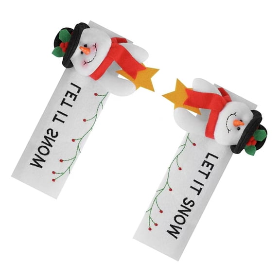 PatungKu Holiday Refrigerator Door Handle Covers Durability Fabric Christmas Crafts